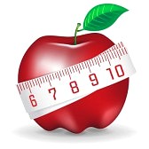 Graphic of Apple with tape measure