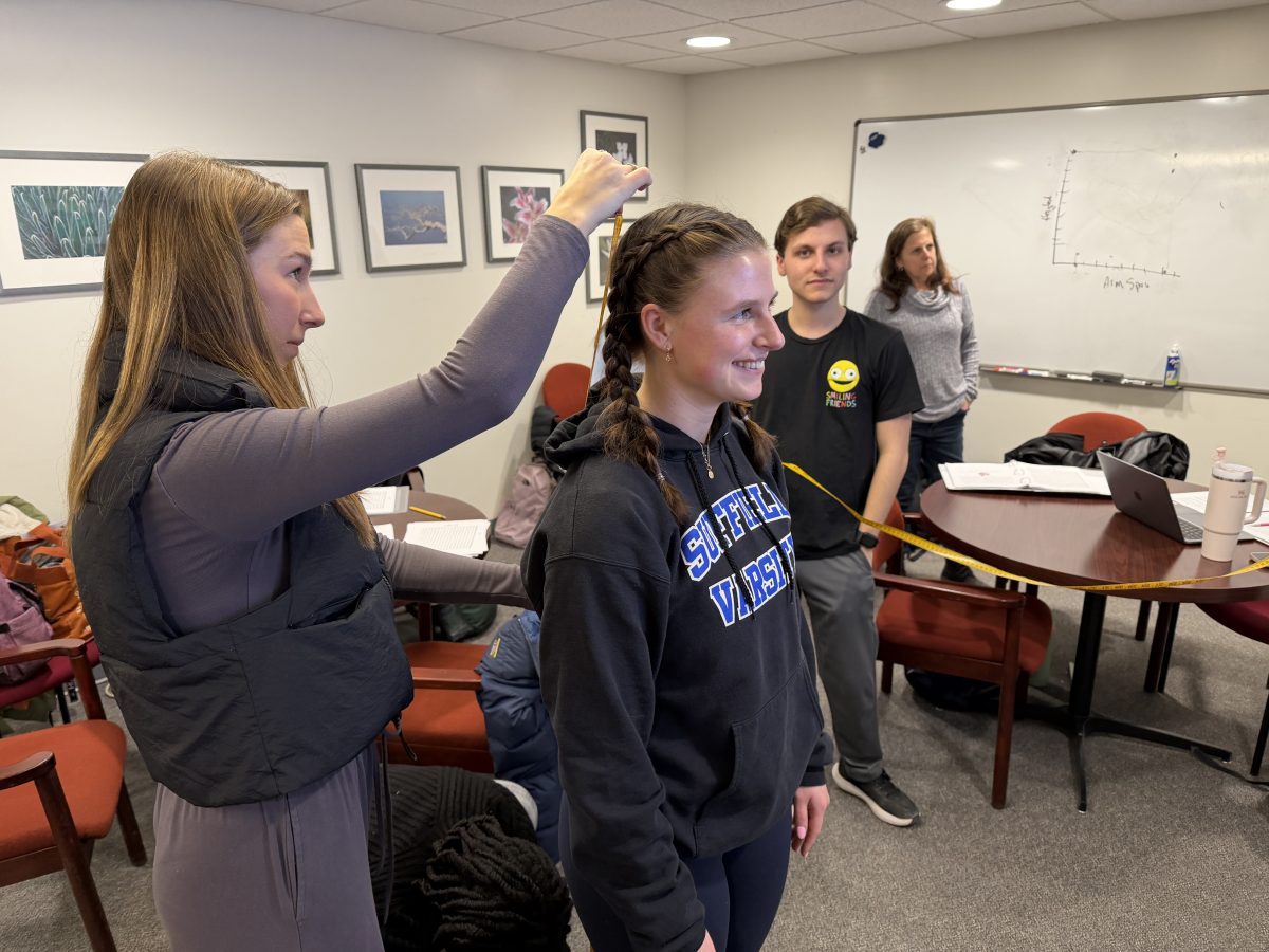 Photo of UConn honors students collecting data