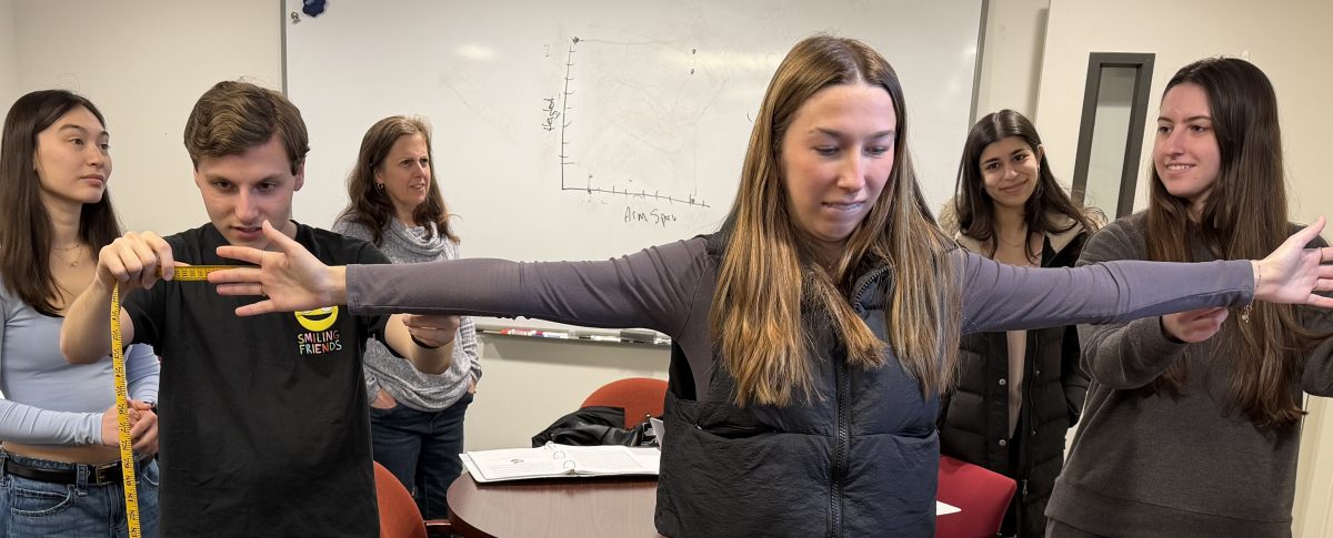Photo of UConn honors students collecting data