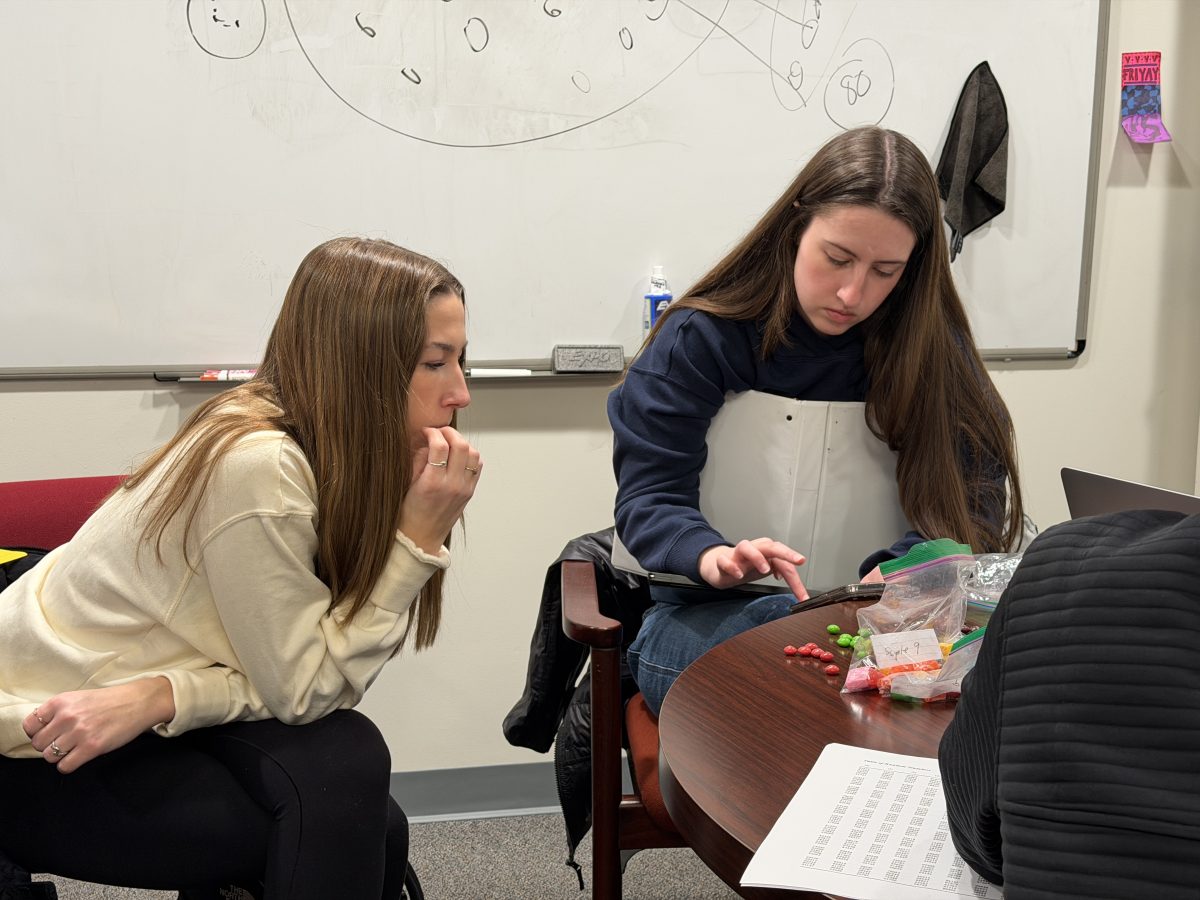 Photo of two UConn honors students sampling